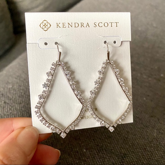 [SOLD] Sophee Crystal Drop Earrings Silver - Picture 3 of 4